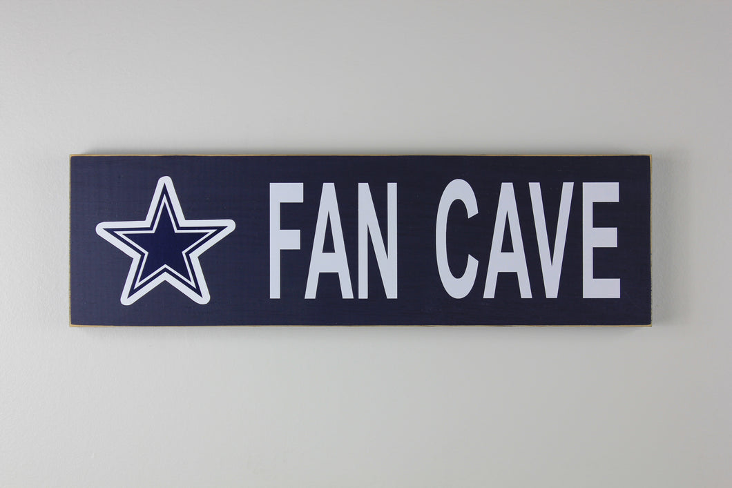 Dallas Cowboys Inspired Fan Cave Wood Sign