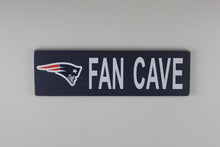 Load image into Gallery viewer, New England Patriots Inspired Fan Cave Wood Sign - Flying Elvis Logo