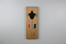 Load image into Gallery viewer, Miami Hurricanes Inspired Magnetic Hanging Bottle Opener
