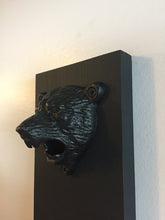 Load image into Gallery viewer, Boston Bruins Inspired Hanging Bottle Opener with Bear Head Opener