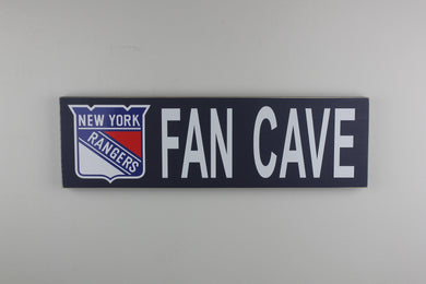 New York Rangers Inspired Fan Cave Wood Sign