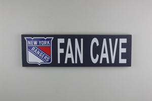 New York Rangers Inspired Fan Cave Wood Sign