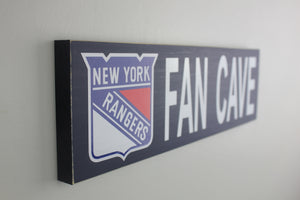 New York Rangers Inspired Fan Cave Wood Sign