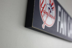 New York Yankees Inspired Fan Cave Wood Sign