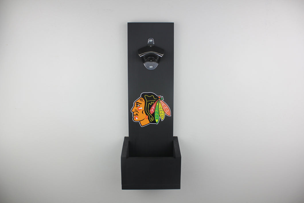 Chicago Blackhawks Inspired Hanging Bottle Opener