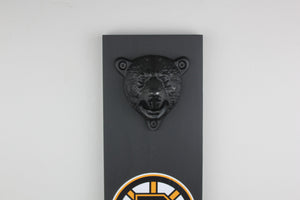 Boston Bruins Inspired Hanging Bottle Opener with Bear Head Opener