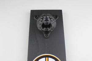 Boston Bruins Inspired Hanging Bottle Opener with Bear Head Opener