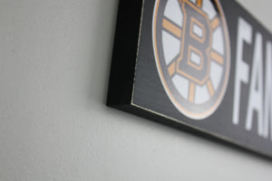 Boston Bruins Inspired Fan Cave Wood Sign