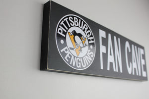 Pittsburgh Penguins Inspired Fan Cave Wood Sign