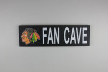Load image into Gallery viewer, Chicago Blackhawks Inspired Fan Cave Wood Sign