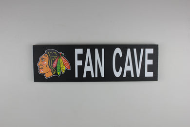 Chicago Blackhawks Inspired Fan Cave Wood Sign