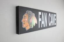 Load image into Gallery viewer, Chicago Blackhawks Inspired Fan Cave Wood Sign