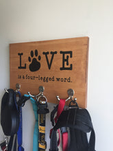 Load image into Gallery viewer, Love is a four-legged word Dog Leash Holder