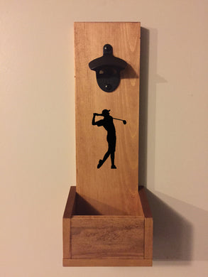 Golfer Silhouette Hanging Bottle Opener